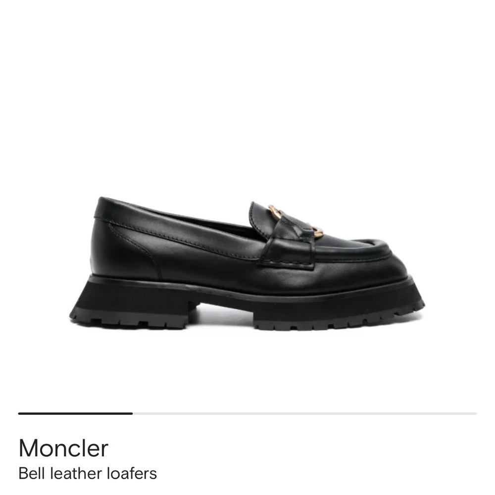 Moncler Women's Black Bell Loafers- Size 40 - Picture 2 of 7